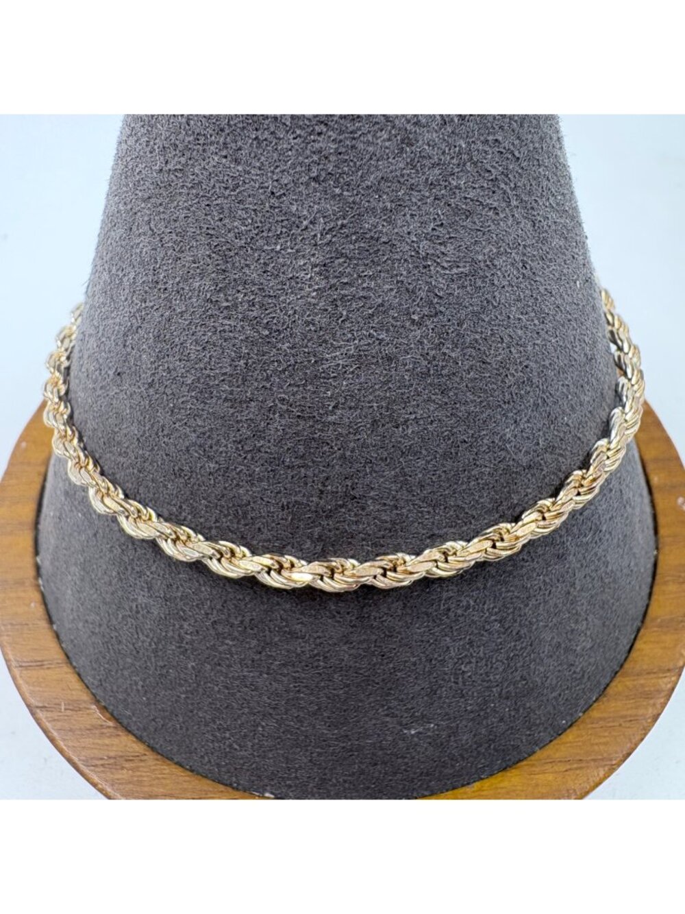 Rope Chain Bracelet Lobster Clasp Sterling Silver 925 Size 7.5" Length